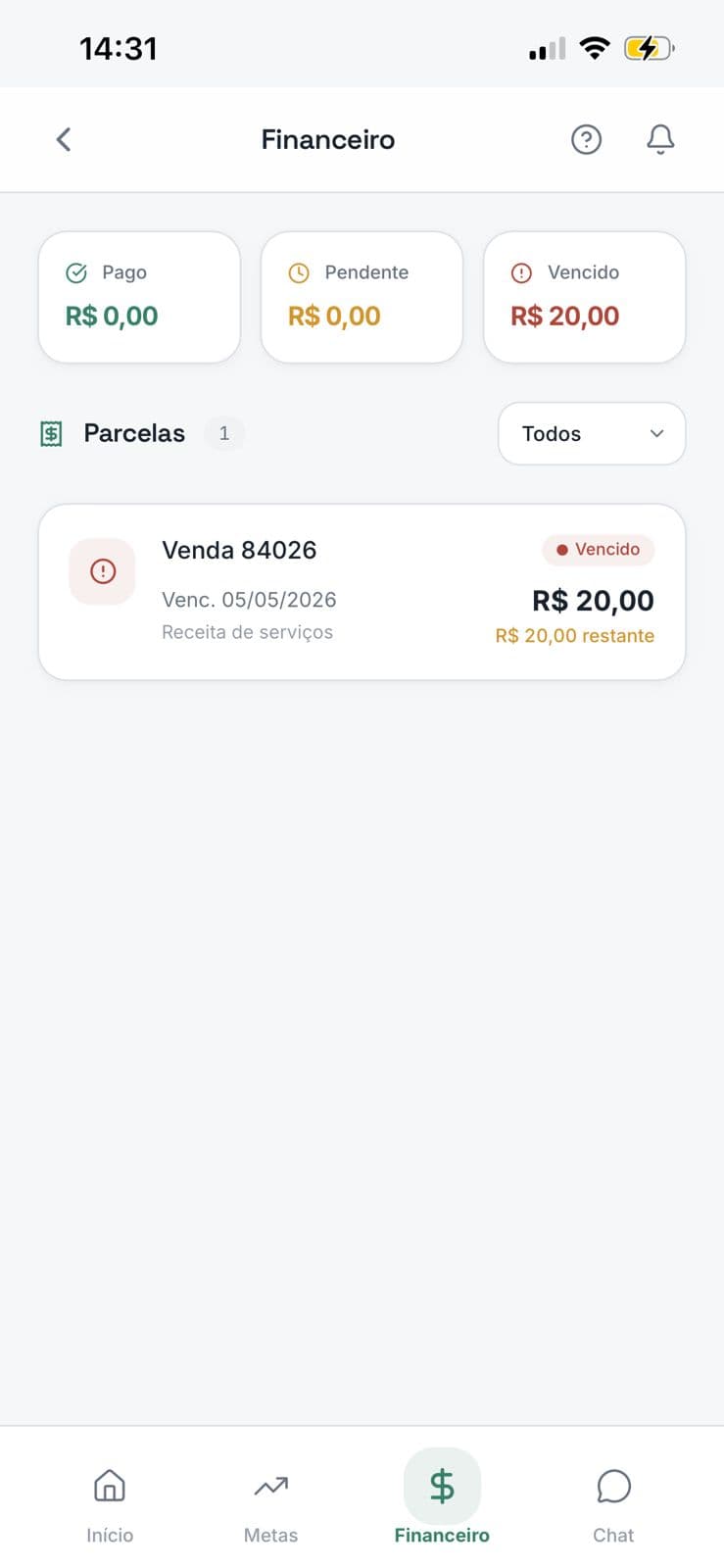 Tela financeira do app FlexWay, com boletos e parcelas.